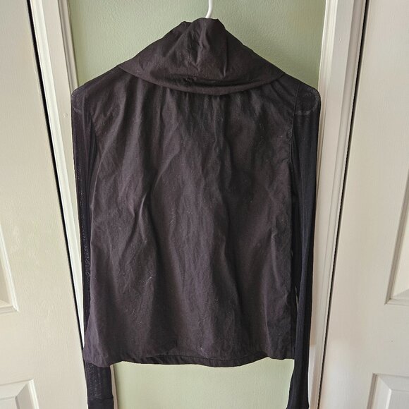 Marcella NYC Atlantic Top Cotton Poplin Stand Up Collar Black Small S Modern - Picture 4 of 10